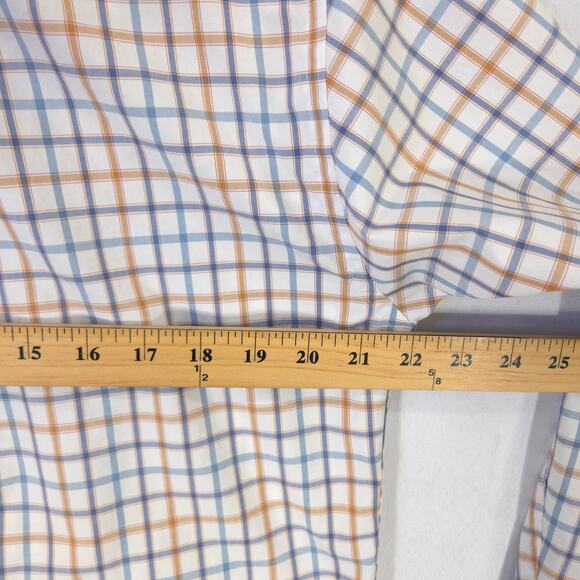 Pendleton Metro Shirt Mens M Blue Orange Plaid Wrinkle Resistant Long Sleeve - Picture 6 of 9